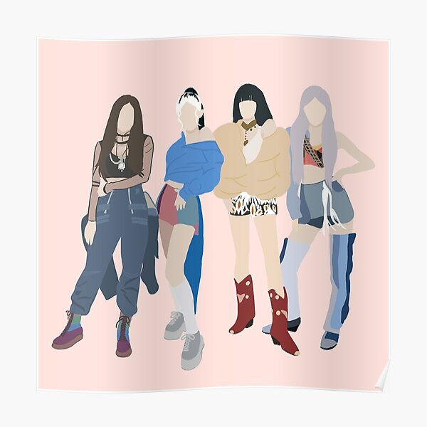 Blackpink “How you like that” Illustration Poster RB0408 product Offical Black Pink Merch
