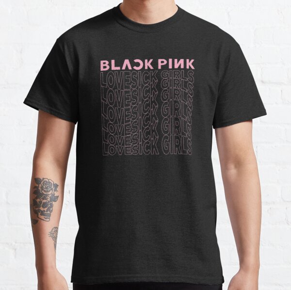 Blackpink Lovesick Girls typography lettering pattern design Classic T-Shirt RB0408 product Offical Black Pink Merch