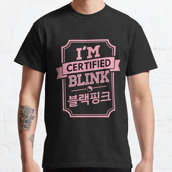 Được chứng nhận BLINK - Sản phẩm áo thun cổ điển BLACKPINK RB0408 Hàng màu đen hồng ngoại hình
