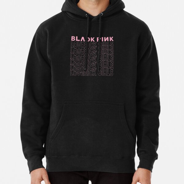 Blackpink Lovesick Girls typography lettering pattern design Pullover Hoodie RB0408 product Offical Black Pink Merch