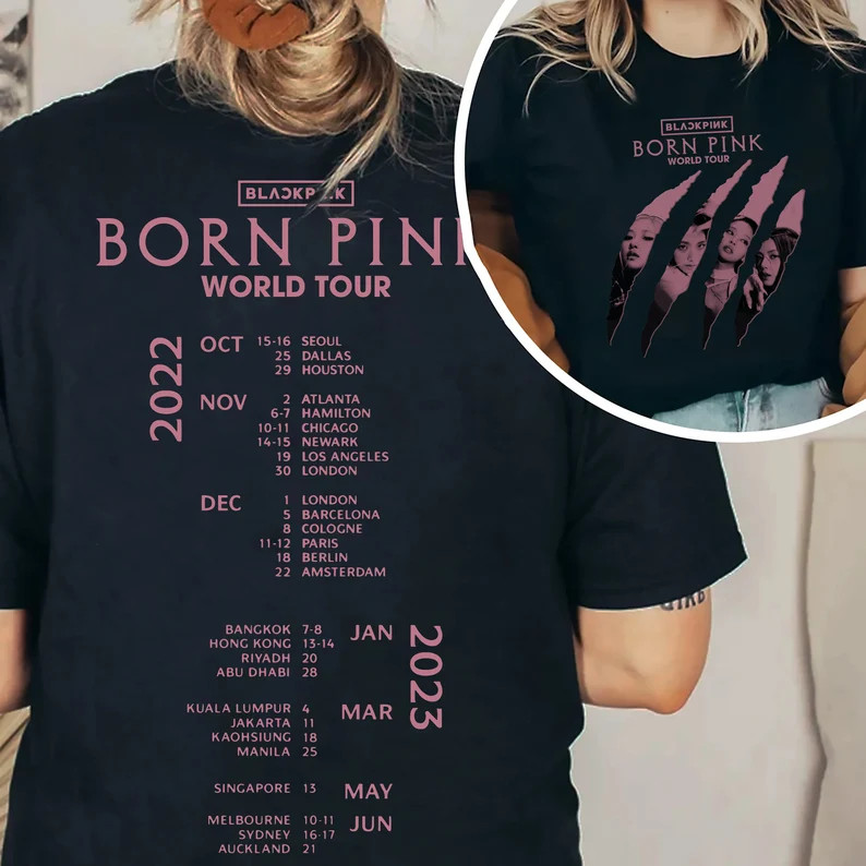 Blackpink T-shirts - New! BLACKPINK Born Pink 2022 World Tour T-shirt -  ®Blackpink Store