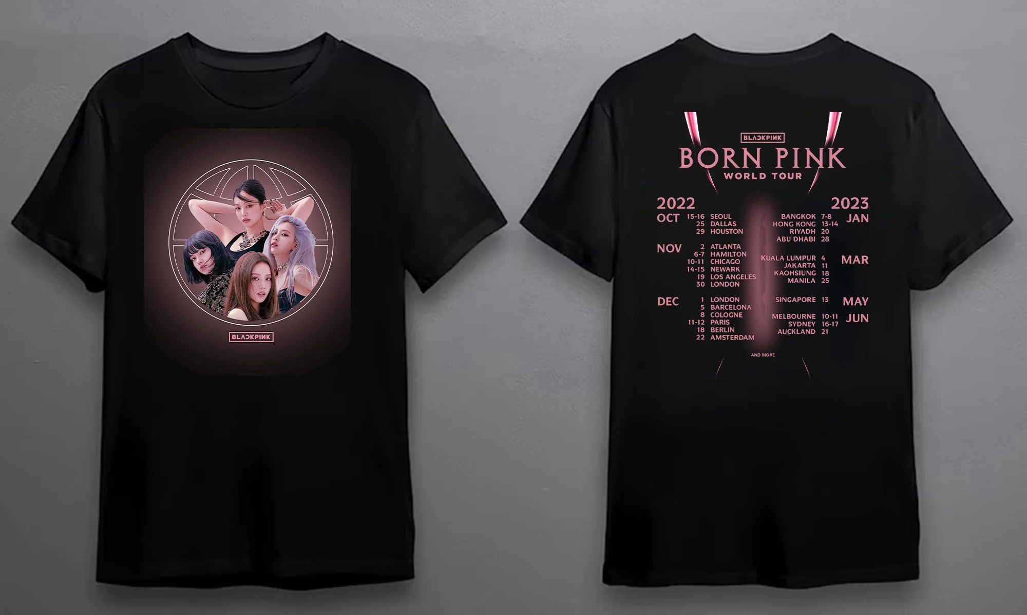 Blackpink T-shirts - New! BLACKPINK Born Pink World Tour T-Shirt 