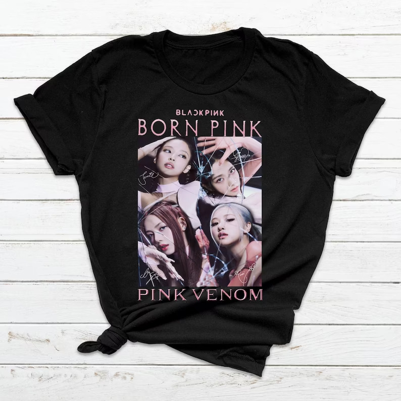 Blackpink T-shirts - New! Born Pink The Comeback Pink Venom T